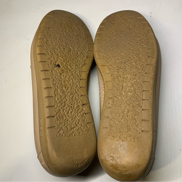 SAS Siesta Tan Beige Lace Up Moc Toe Flats Loafers Women’s Size 9.5 N - Picture 15 of 15